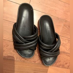 Slow and Steady Wins The Race black braided slides